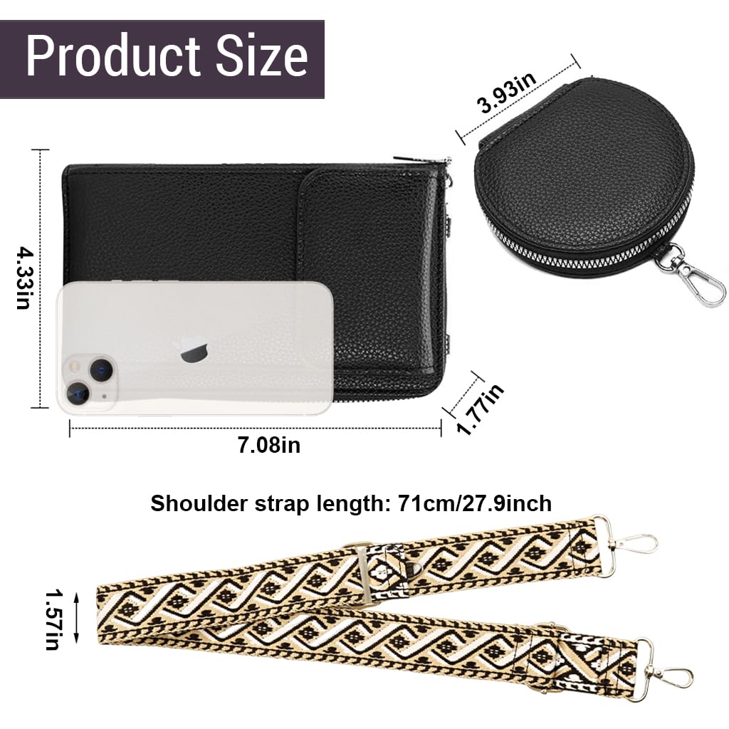 PALAY Women Purse Sling Bag Set of 2Pcs Phone Bag Coin Bag Combo Fashion PU Shoulder Bag with Boho Shoulder Strap Crossbody Bag Phone Bag Sling Bag Wide Shoulder Strap Sling Phone Bag Purse Bag PALAY Women Purse Sling Bag Set of 2Pcs Phone Bag Coin Bag Combo Fashion PU Shoulder Bag with Boho Shoulder Strap Crossbody Bag Phone Bag Sling Bag Wide Shoulder Strap Sling Phone Bag Purse Bag